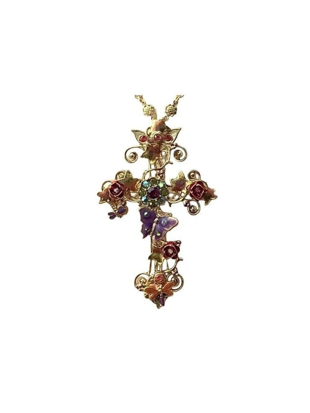 Kirks Folly Mother Earth Cross Pin/Pendant Necklace